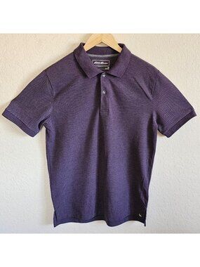 Eddie Bauer Mens M Purple Polo Shirt Cotton Blend Short Sleeve Casual Wear